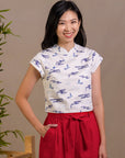 Ladies Alana Top - Porcelain Clouds