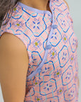 Peony Cheongsam - Pink Tiles