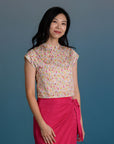 Ladies Alana Top - Zodiac Leaves