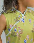 Peony Cheongsam - Yellow Floral Lanterns