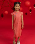 Cheongsam - Peach Red Mosaic