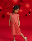 Cheongsam - Peach Red Mosaic