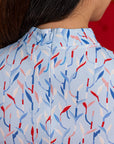 Ladies Mini Harper Cheongsam - Blue Lucky Bamboo