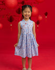 Jersey Luna Cheongsam - Blue Lucky Bamboo
