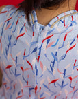 Jersey Luna Cheongsam - Blue Lucky Bamboo