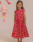 Twirly Cheongsam - Red Fans
