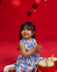 Flare Cheongsam - Blue Lotus