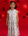 Twirly Cheongsam - Teal Lotus