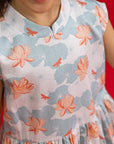 Twirly Cheongsam - Teal Lotus