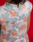 Twirly Cheongsam - Teal Lotus