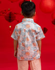 Little Man Shirt - Teal Lotus