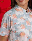 Ladies Wendy Cheongsam - Teal Lotus
