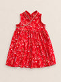 Jersey Flare Cheongsam - Red Floral Bamboo