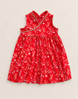 Jersey Flare Cheongsam - Red Floral Bamboo