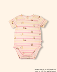 Short-Sleeve Onesie - Pink Stripes Pooh