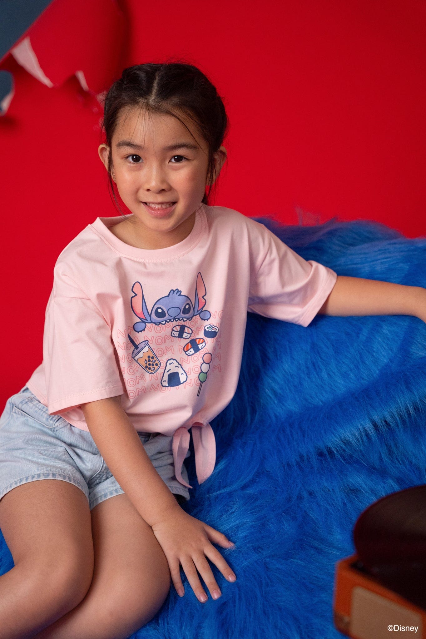 Tie-Front Crop Tee - Nom Nom Stitch