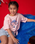 Tie-Front Crop Tee - Nom Nom Stitch