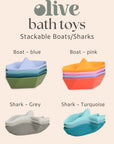  Stackable Sharks or Stackable Boats | Personalisable Turquoise Gift Set
