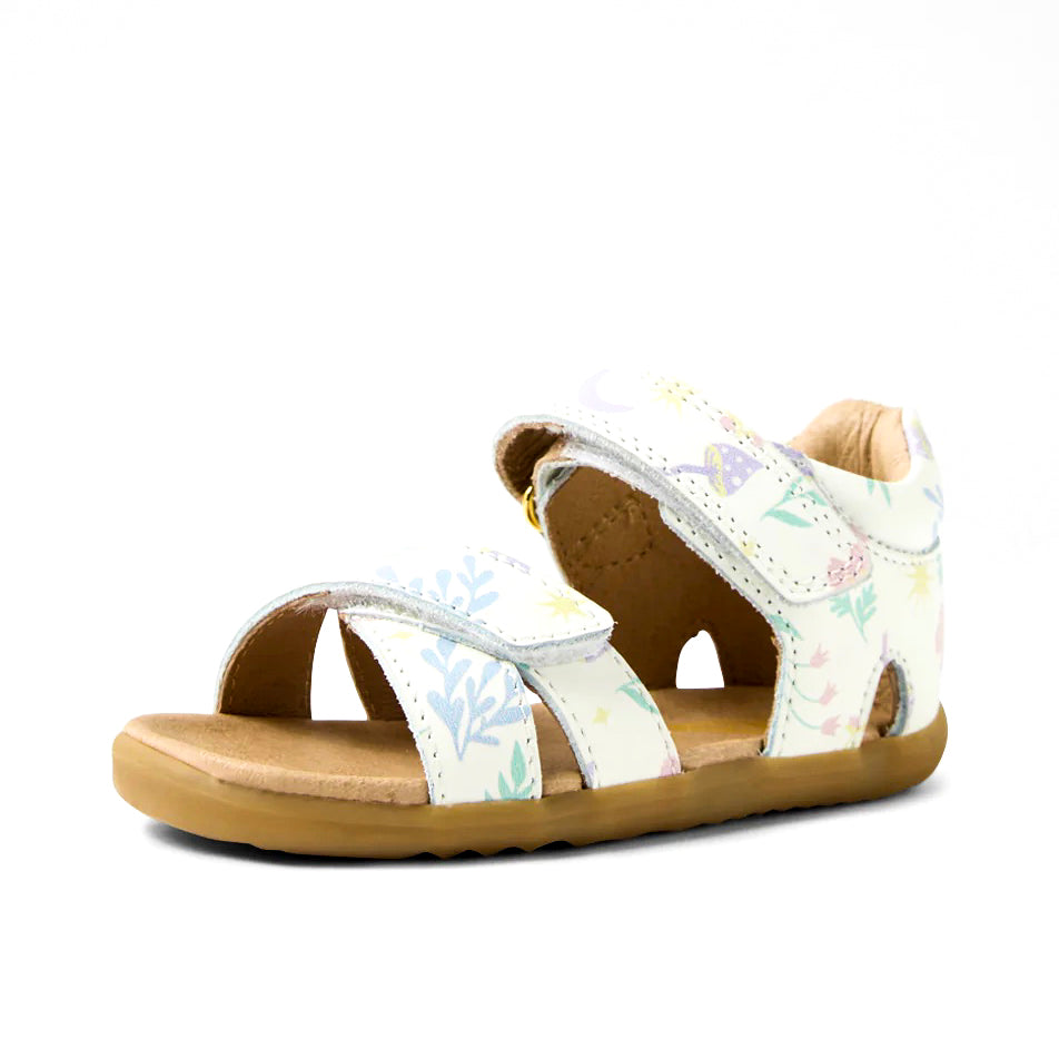 White Flora Sandals Step Up