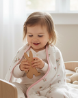 child in a cosy setting with blanket wrapped around her