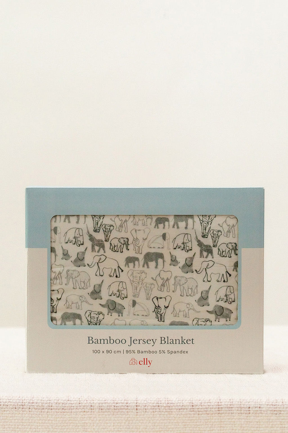 Bamboo Blanket - Grey Elephant Families