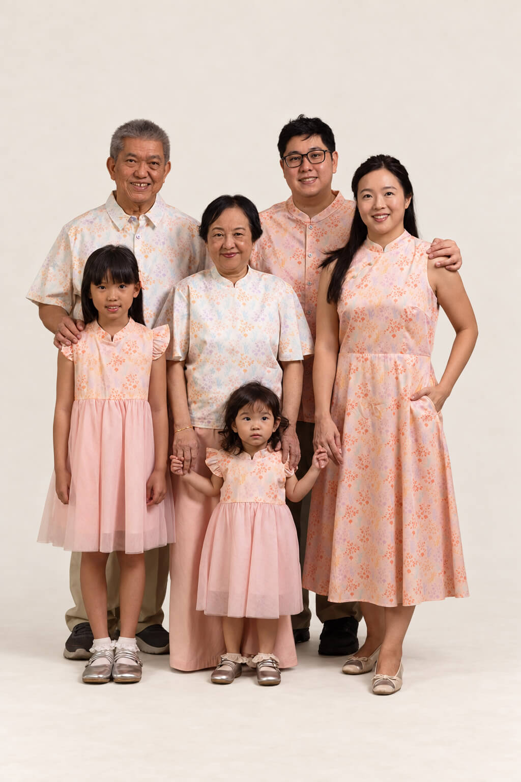 Pink Floral Bamboo family set