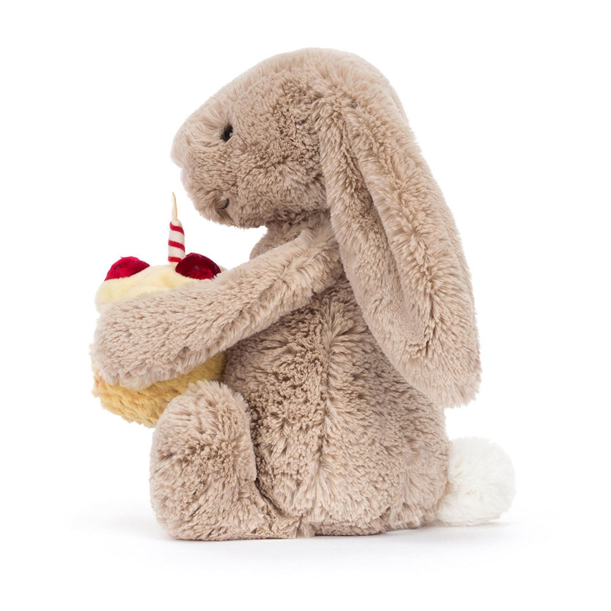 Bashful beige bunny with birthday cake