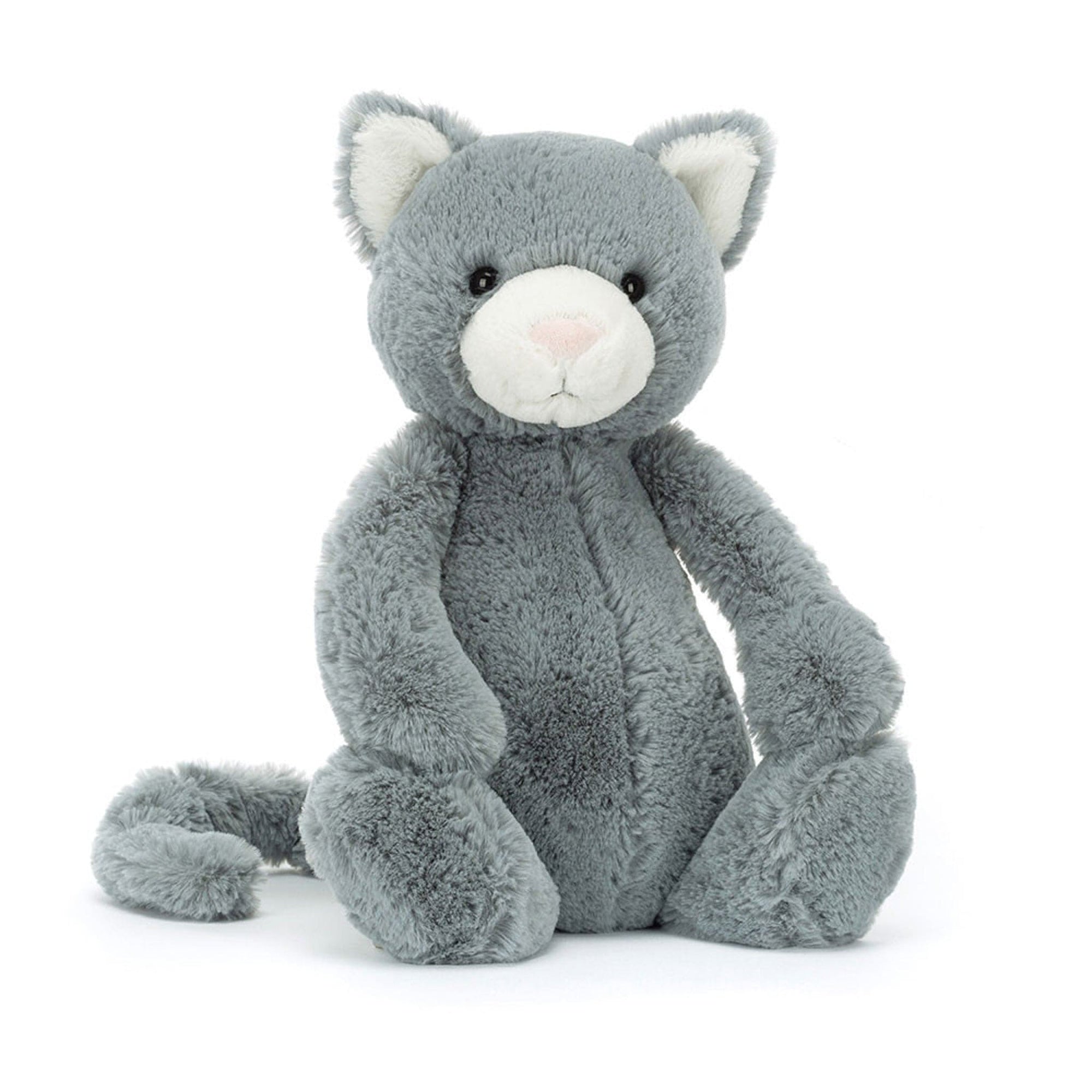 Bashful Gray Kitten Plush Toy