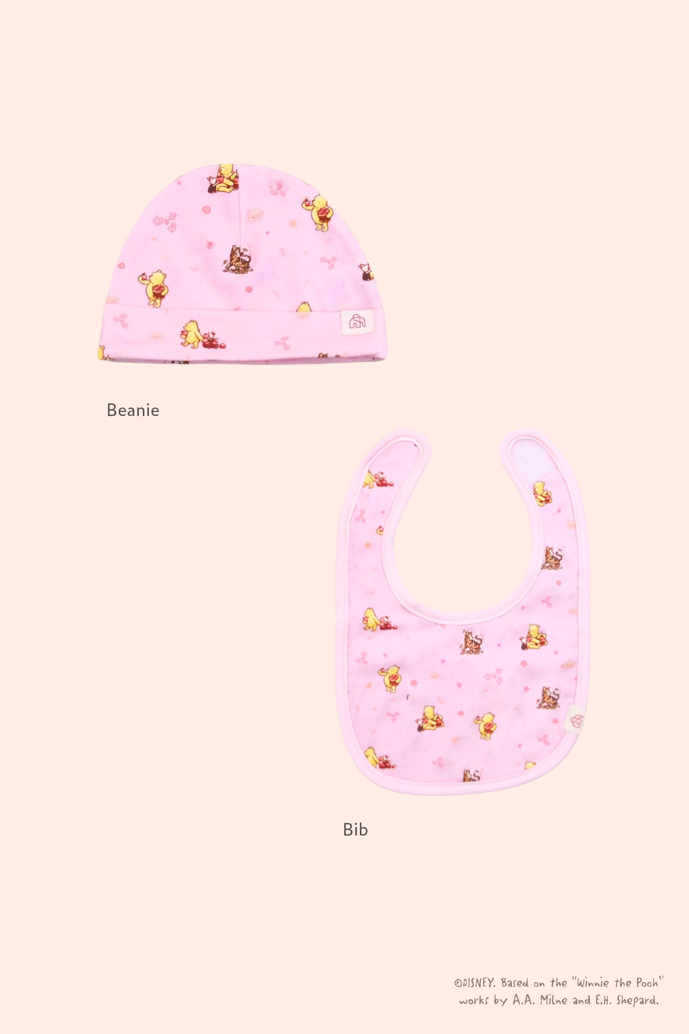 pink harvest classic gift set beanie and bib