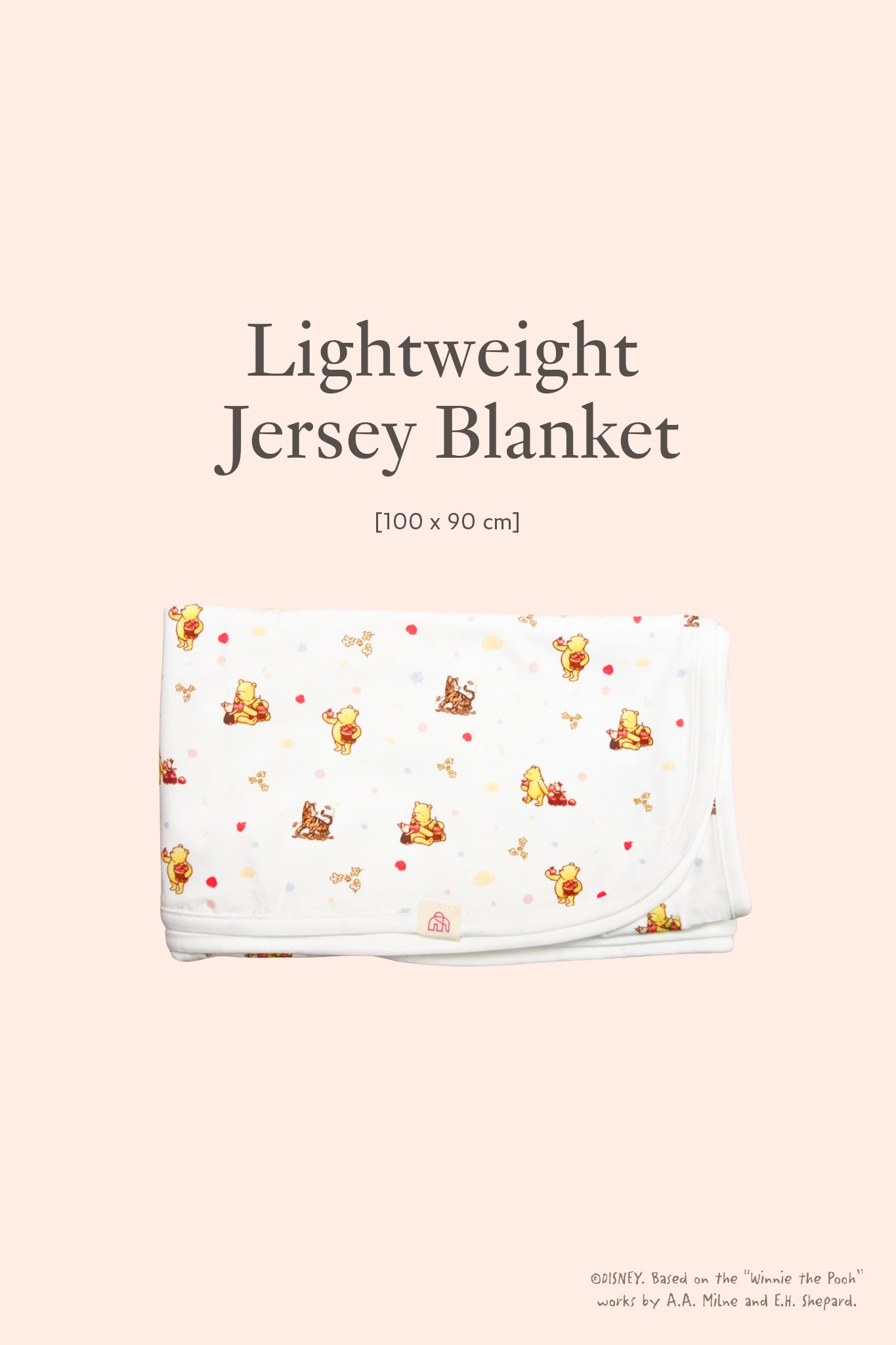 classic gift set in white harvest pooh jersey blanket