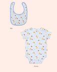 Bib and onesie in bed time boy set