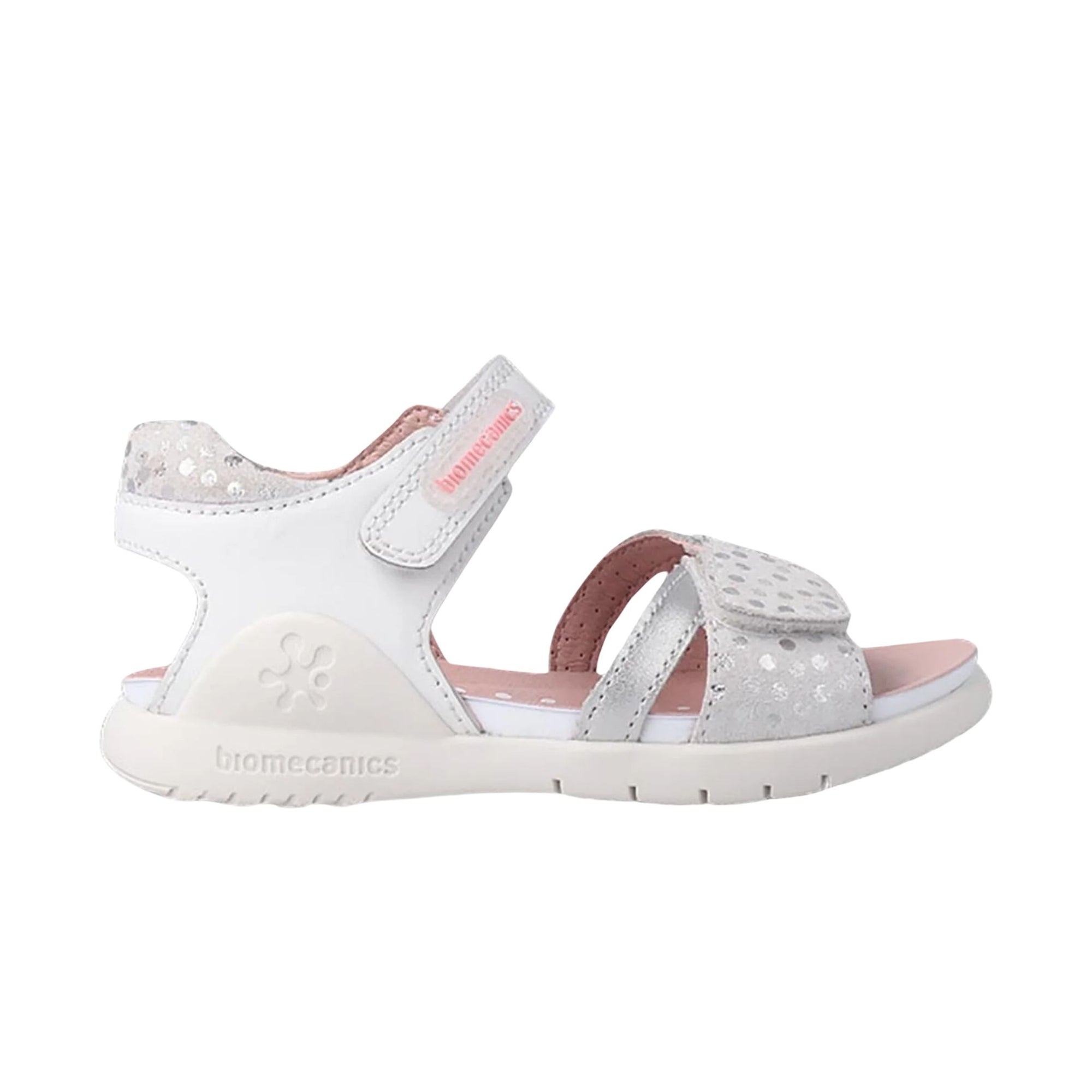 Biomecanics Bioevolution Silver Polka Dots Sandals
