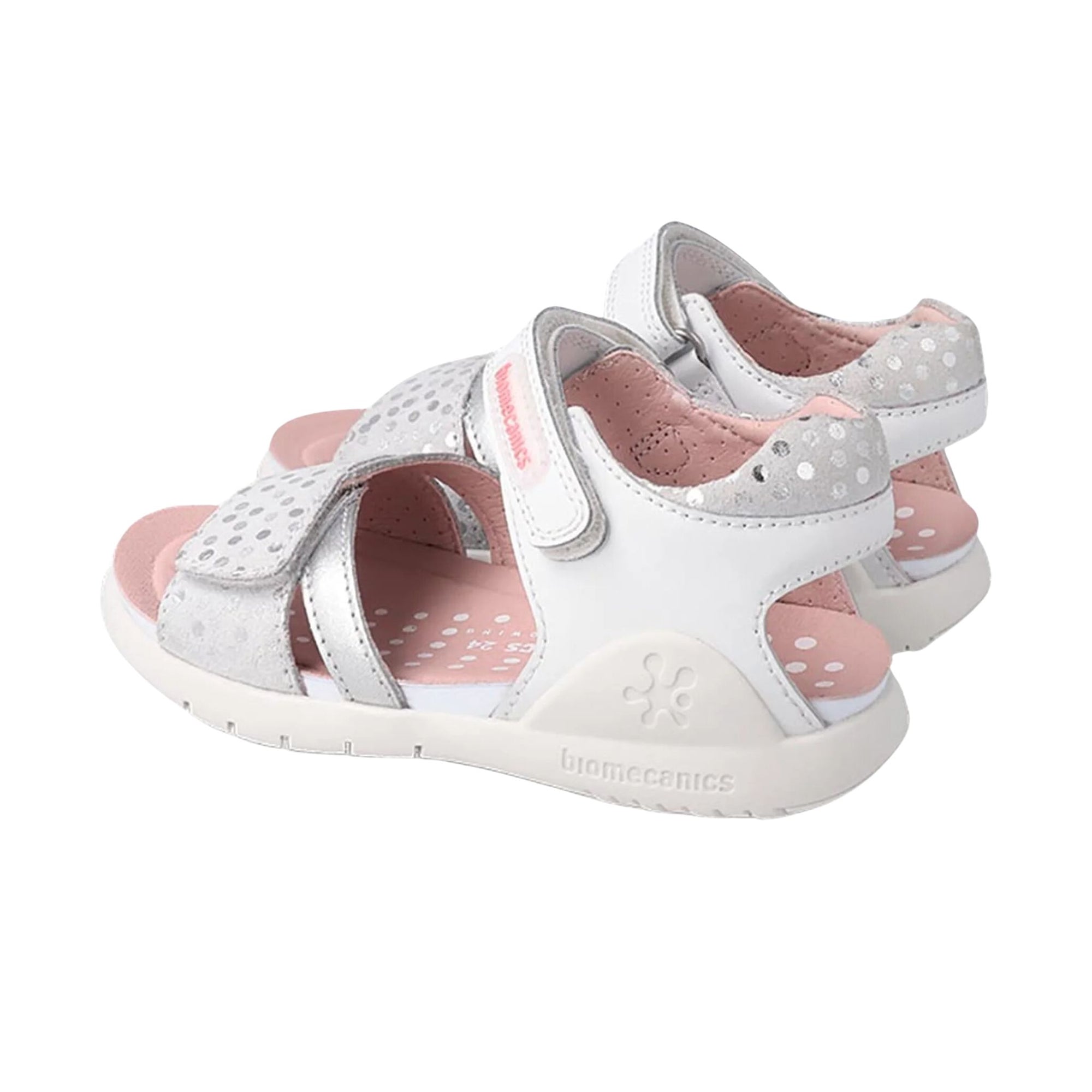 Biomecanics Bioevolution Silver Polka Dots Sandals