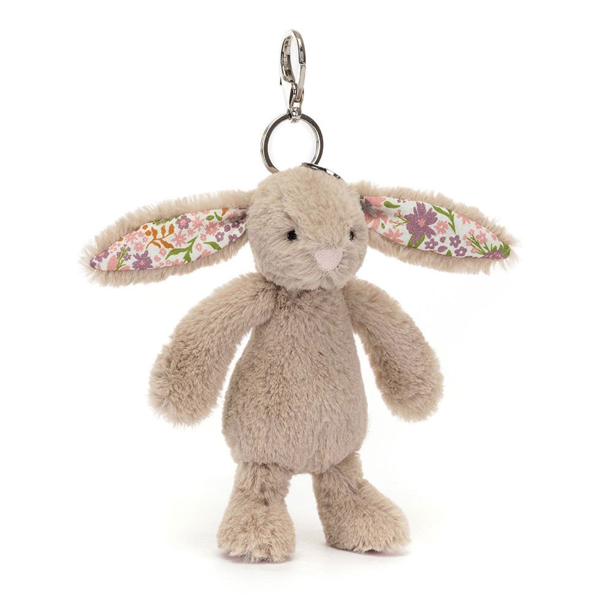 Beige bunny petal bag charm