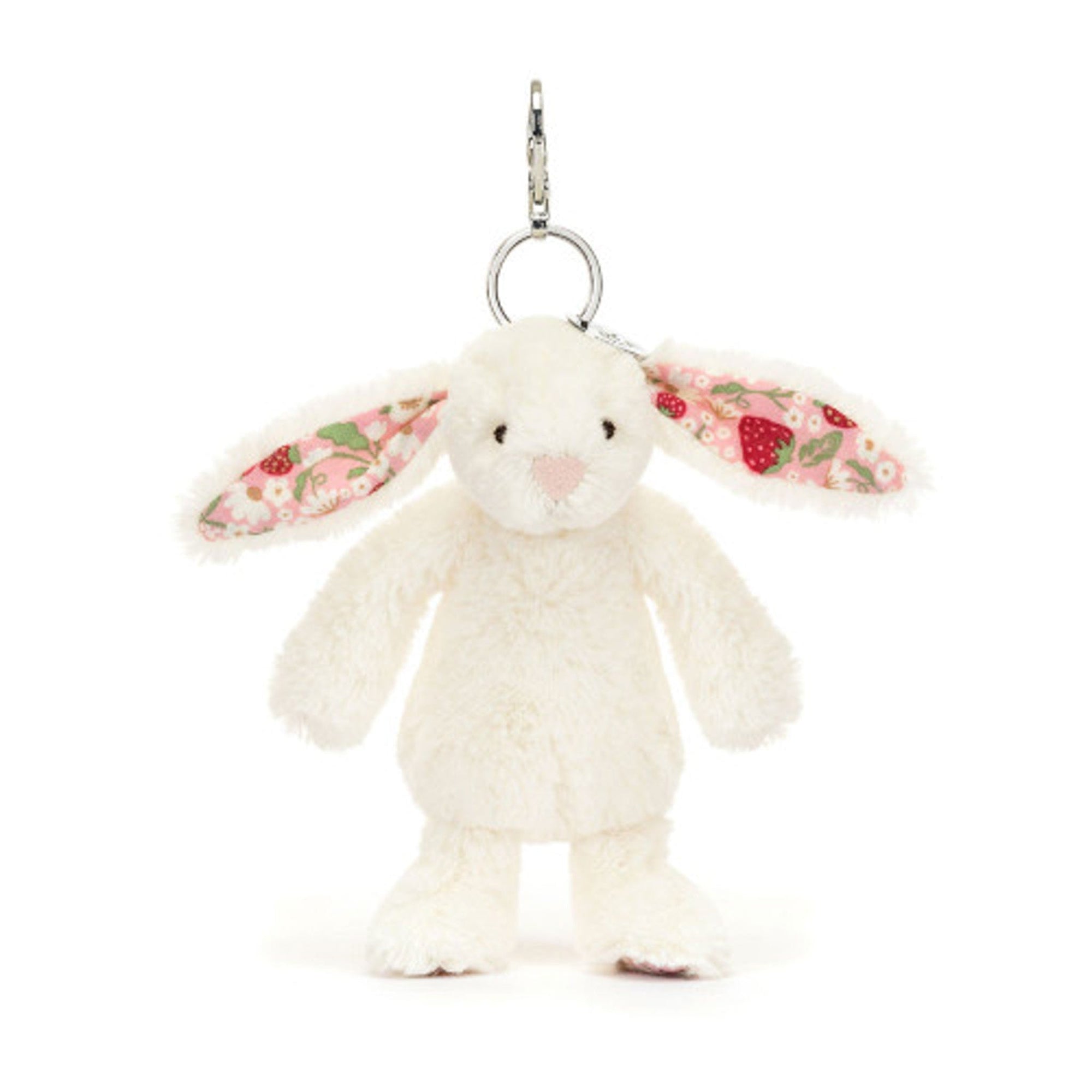 Cream bunny bag charm with berry ear detail