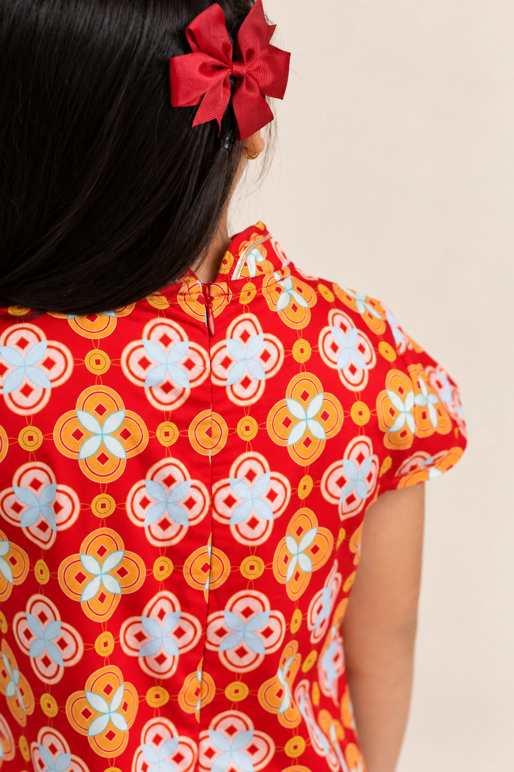 Cheongsam - Red Lucky Coins back