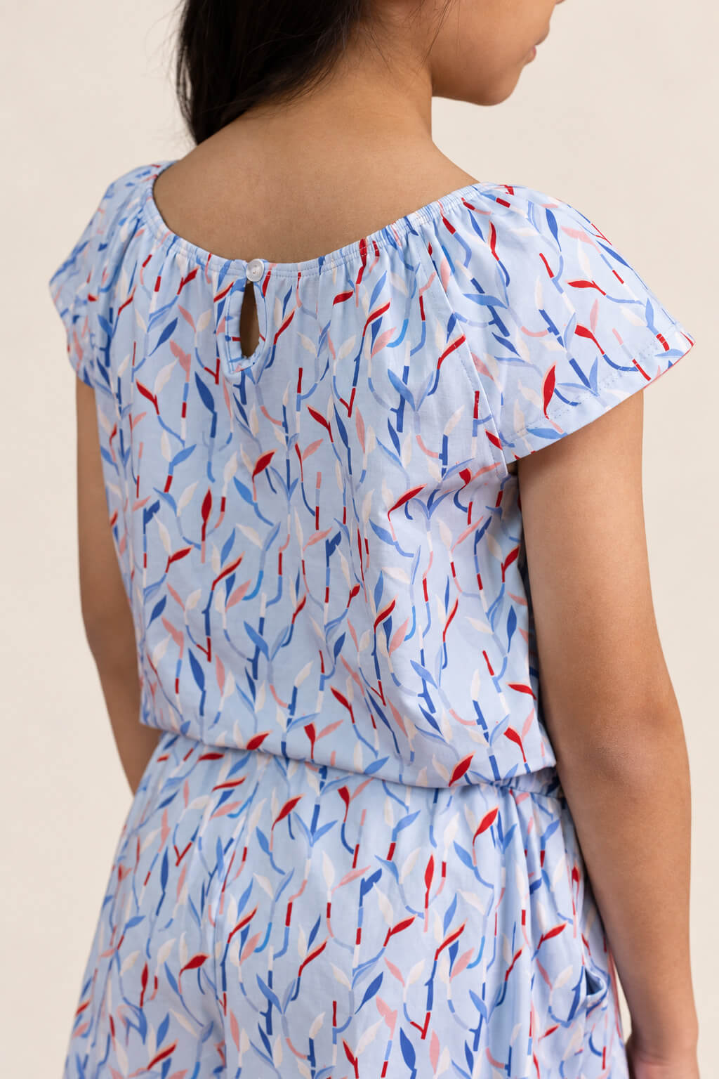 Flutter Playsuit - Blue Lucky Bamboo