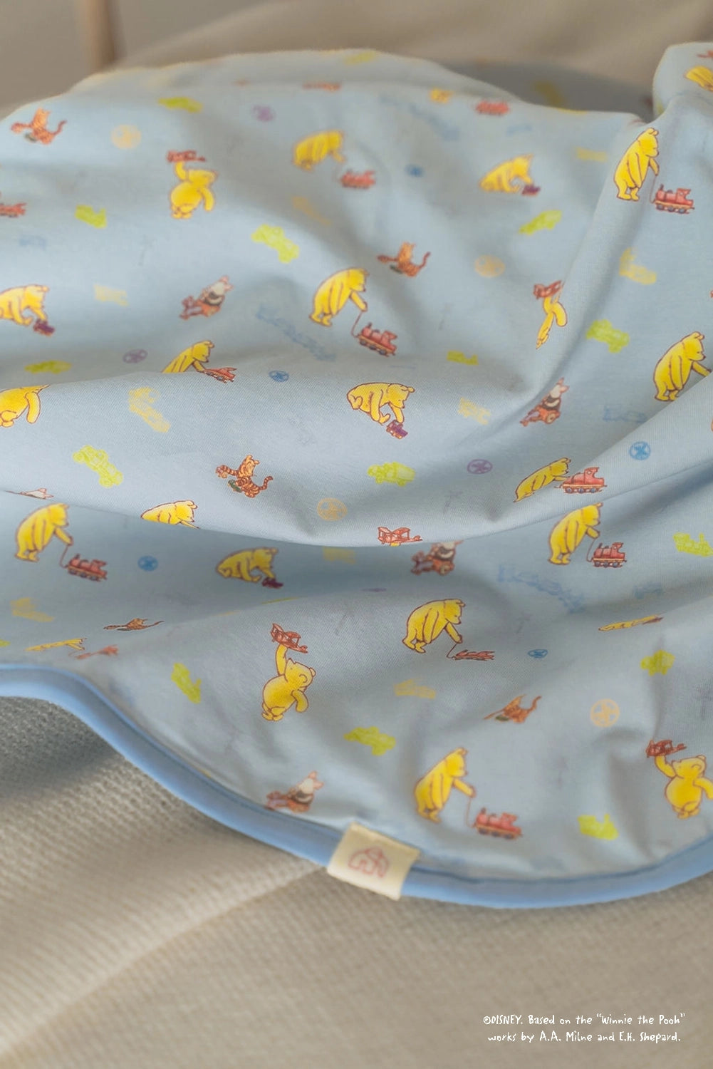Jersey Blanket - Blue Trains Pooh
