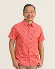 Men's Shirt - Peach Red Mosaic