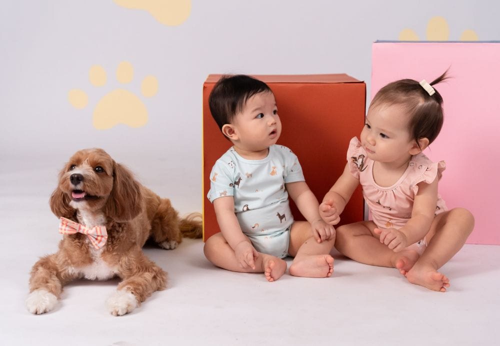 Babies & dog together