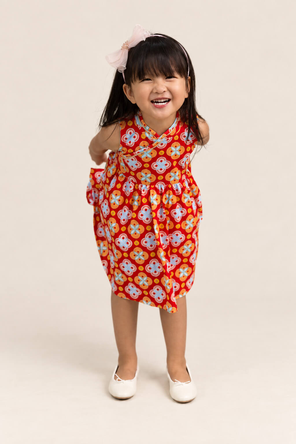 Flare Cheongsam - Red Lucky Coins