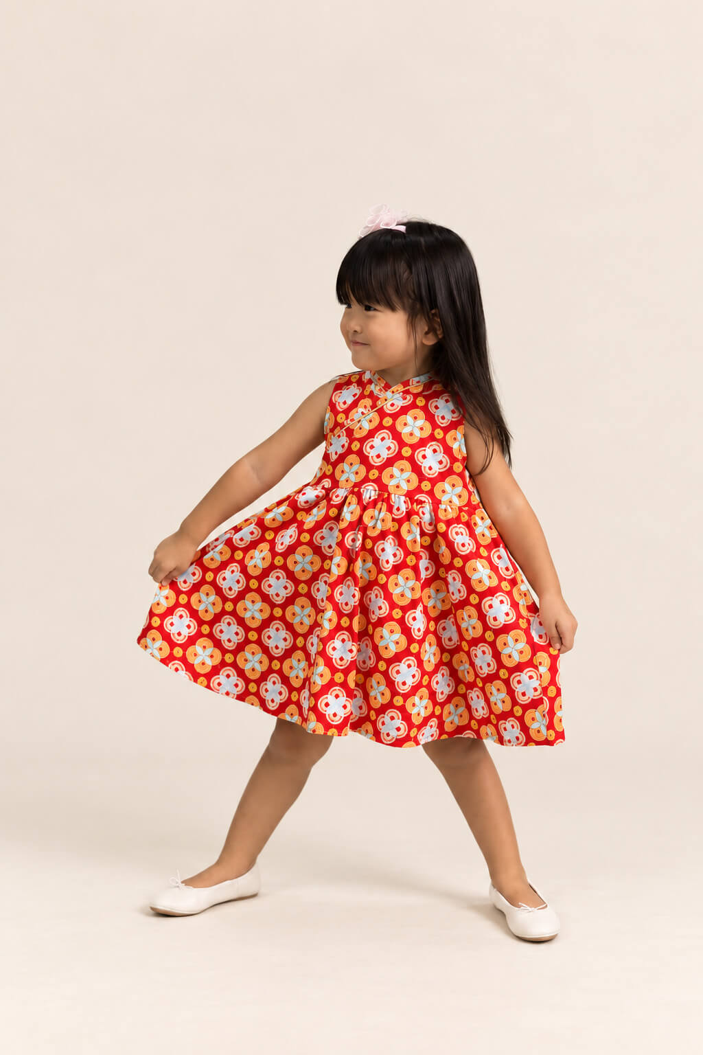 Flare Cheongsam - Red Lucky Coins