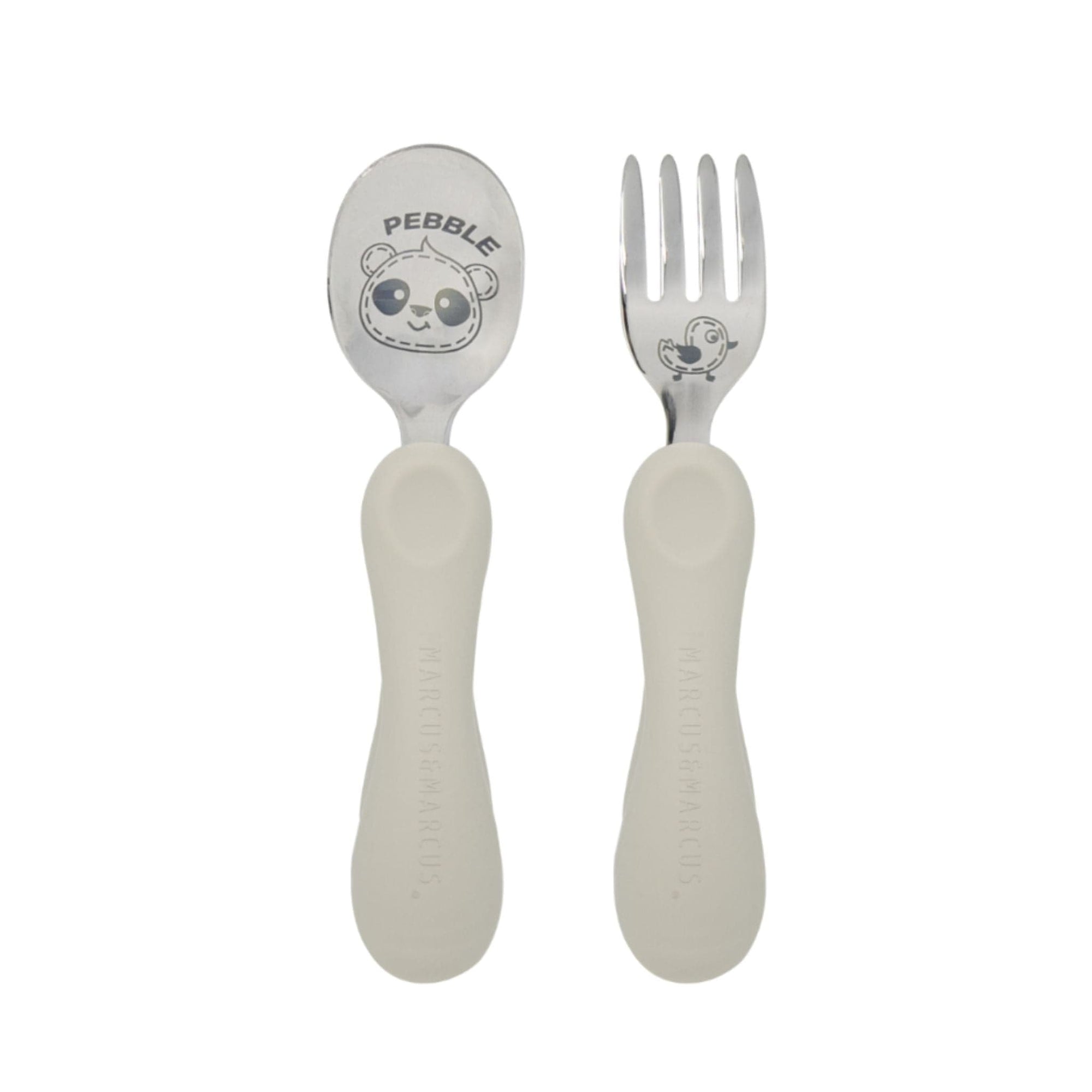 Marcus & Marcus Easy Grip Fork & Spoon Set - Pebble