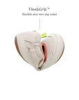 Tip Toey Joey Gaia Green Mary Janes in Lona Creme / Lona Salmao bending at the toe to show the flexible sole