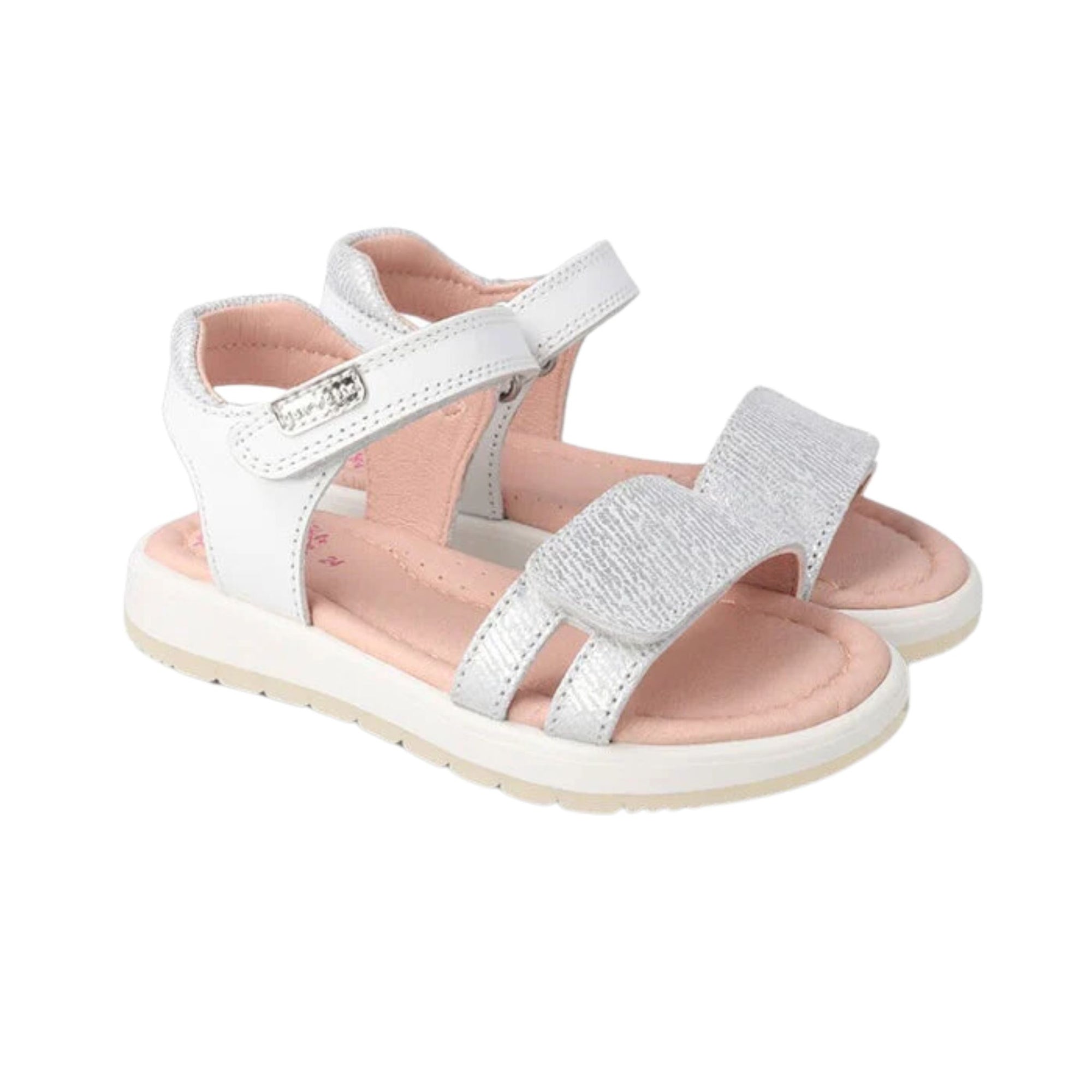 Garvalin Metallic Silver Stripes Sandals