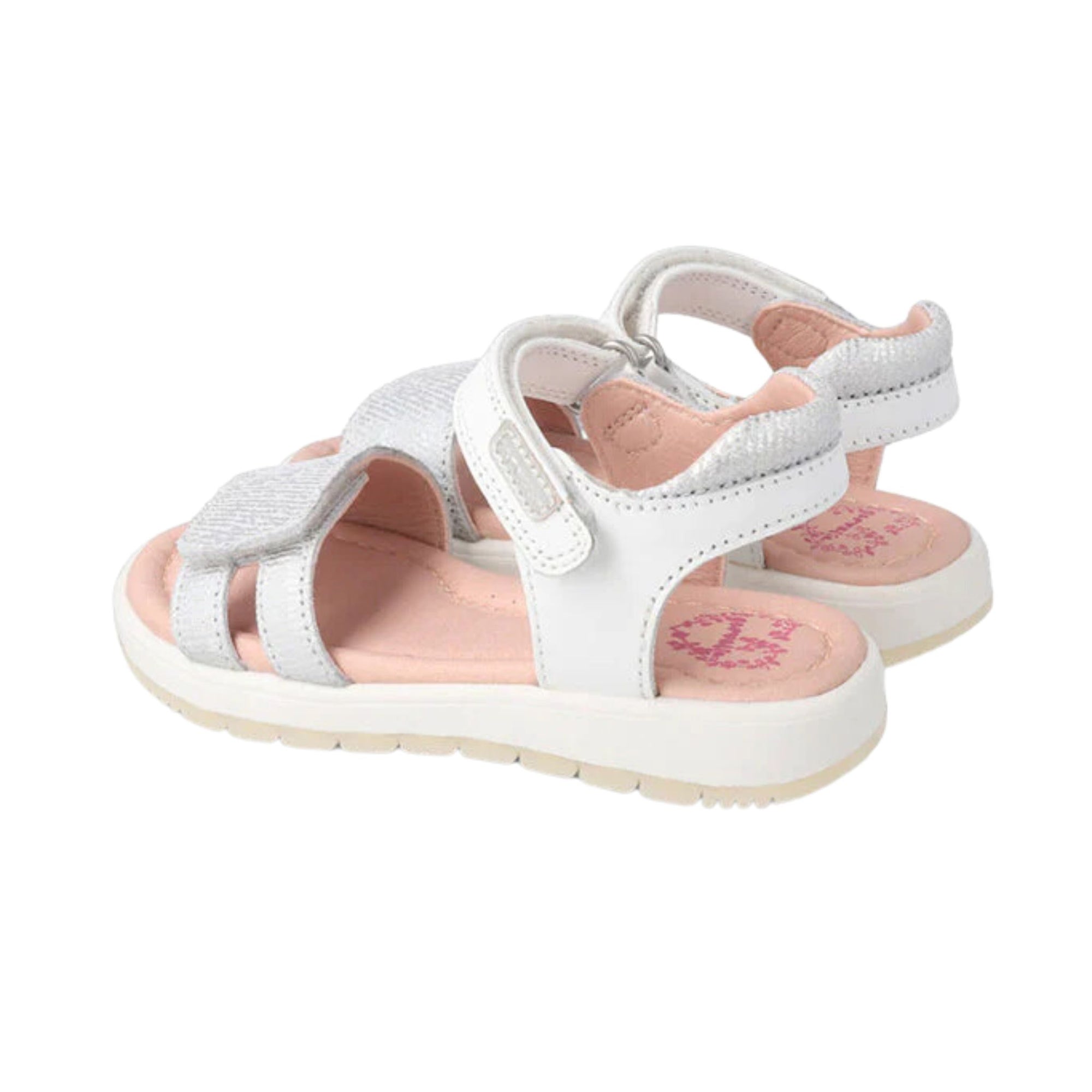 Garvalin Metallic Silver Stripes Sandals