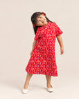 Jersey Wendy Cheongsam - Red Floral Bamboo