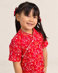 Jersey Wendy Cheongsam - Red Floral Bamboo