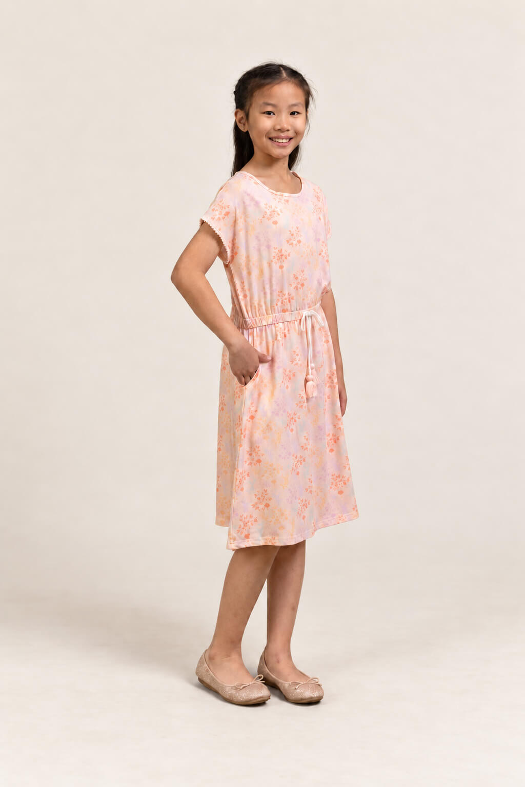 Hayley Dress - Pink Floral Bamboo
