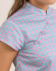 Ladies Alana Top - Pink Teal Mosaic